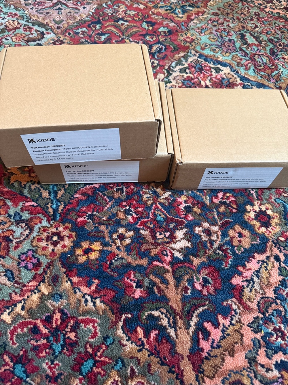 Kidde Ring interconnected smoke and carbon monoxide battery smoke alarms 3 total